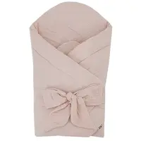 EKO Zavinovačka mušelínová s kokosovou vyberateľnou vložkou a mašľou Powder pink 75x75 cm