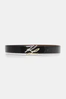 Oboustranný kožený pásek Karl Lagerfeld K/AUTOGRAPH