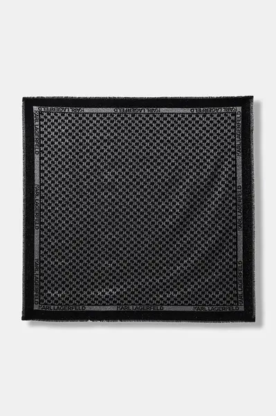 Šátek s příměsí hedvábí Karl Lagerfeld K/MONOGRAM