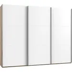 MID.YOU SKŘÍŇ S POSOUVACÍMI DVEŘMI, bílá, barvy dubu, barvy hliníku, 300/236/65 cm