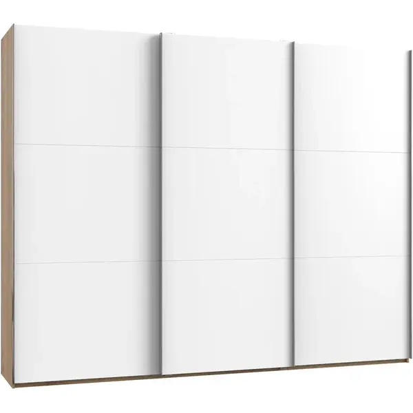 MID.YOU SKŘÍŇ S POSOUVACÍMI DVEŘMI, bílá, barvy dubu, barvy hliníku, 300/236/65 cm