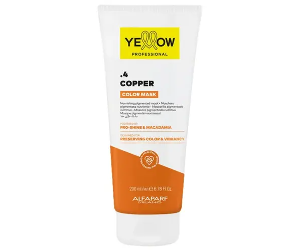 Vyživující maska s barevným pigmentem Yellow Professional Color Mask .4 Copper - měděná, 200 ml + dárek zdarma