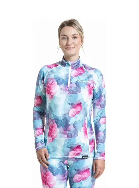Meatfly dámské termo tričko Esme Pink Flowers | Růžová | Velikost XL