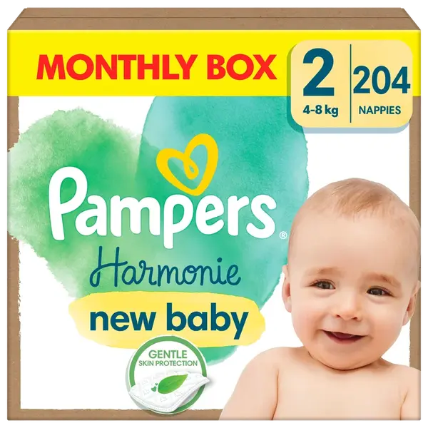 PAMPERS Harmonie Baby vel.2 - Měsíční balení 204 ks