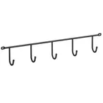Vešiaková lišta s 5 háčikmi čierna
