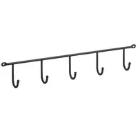 Vešiaková lišta s 5 háčikmi čierna