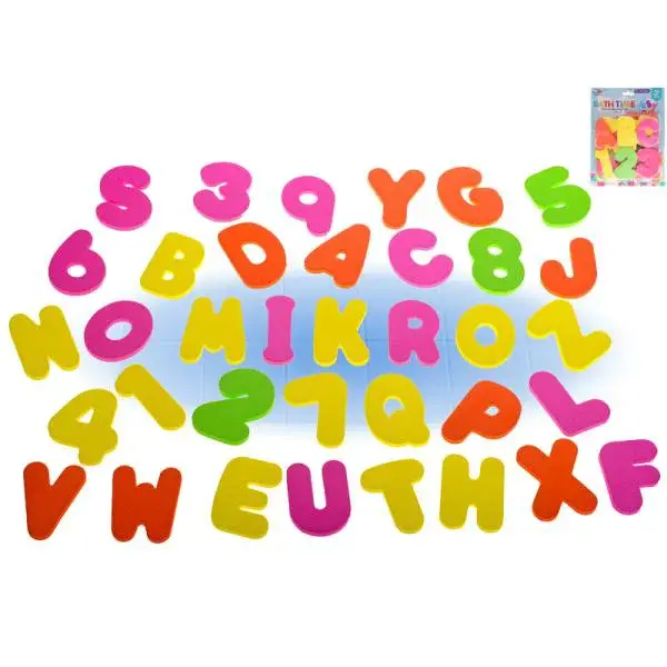 Písmena a čísla penová do vany 36ks