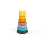 Bigjigs Toys Silikonová stohovací věže Kočka