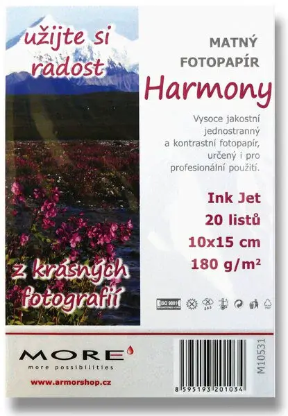 Matný fotopapír More Harmony Matt - 10 x 15 cm, 20 listů, matný