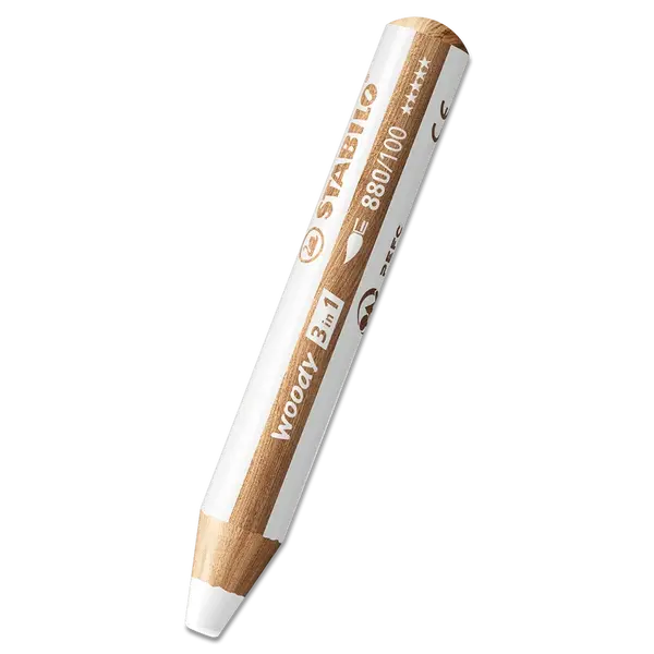 Pastelka STABILO woody 3 in 1 - bílá