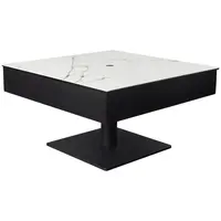 Dieter Knoll KONFERENČNÍ STOLEK, černá, bílá, kov, sklo, keramika, kompozitní dřevo, 75/75/42-57 cm