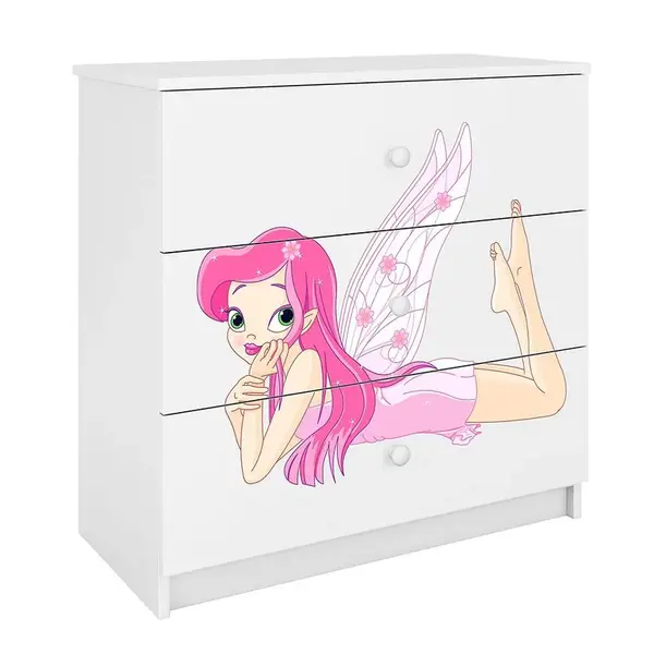 Detská komoda  Babydreams biela – Víla 2