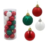 Sada 24 ozdoby 4 cm v trubce červeno/zeleno/bílá