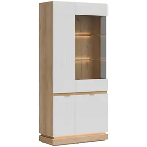 Vitrína Milton Ml06 Dub Crem Torro Biela