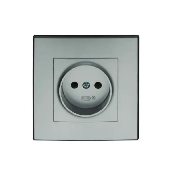 Zásuvka MILANO bez uzemnenia (met. strieborná)