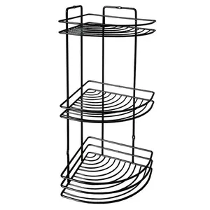 Polička koupelnová 3p rohová black