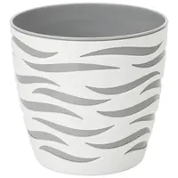 Kvetináč Sahara duo 14 cm biela + platinová