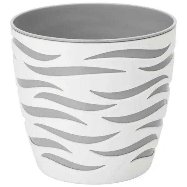 Kvetináč Sahara duo 14 cm biela + platinová