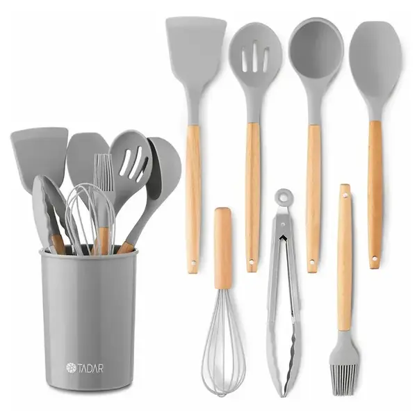 Súprava 7 ks kuchyn. náradia Silico Pemi v sivom stojane