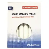Biela krieda na tabuľu Memoboards 12 ks v krabičke Ø9,5x80 mm