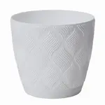 Kvetináč Flow Petit 17 s podmiskou biely