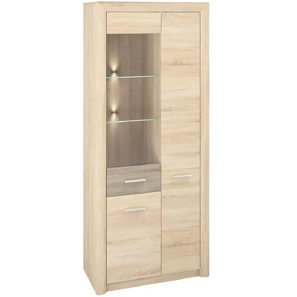 Vitrína Castel 85cm dub sonoma/ sonoma lanýž