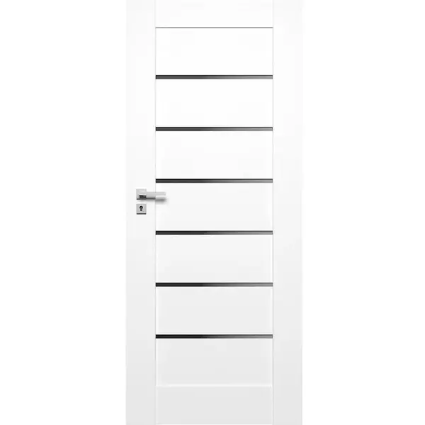 Interiérové dveře Campe 6*6 bílá 90P černá lacobel