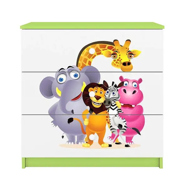 Dětská komoda Babydreams zelená - Zoo