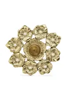 Dekorativní svícen Doing Goods Zoey Flower 11 x 11 x 2,5 cm žlutá barva