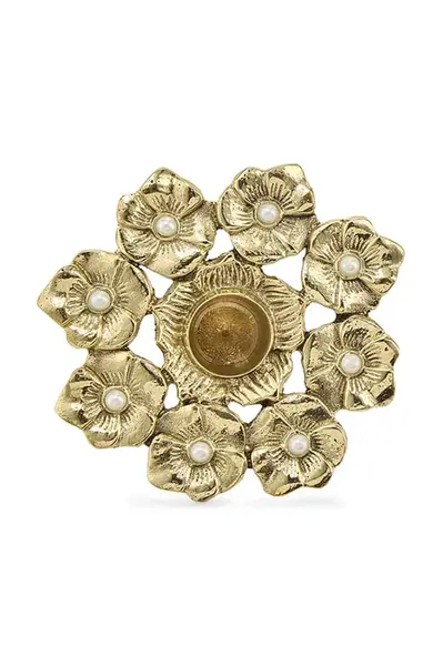 Dekorativní svícen Doing Goods Zoey Flower 11 x 11 x 2,5 cm žlutá barva