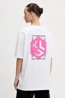 Bavlněné tričko Karl Lagerfeld Jeans dámské, béžová barva, B1W17059