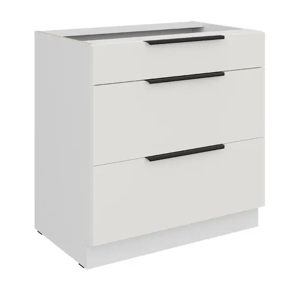 Spodní skříňka Aria 80 D 3S BB - Premium Box Barva korpusu: Bílá, Barva dvířek: WH - Crystal white AFM