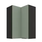 Horní rohová skříňka Aria 60x60 GN-90 2F (90°) Barva korpusu: Černá, Barva dvířek: SA - Aquamarine AFM