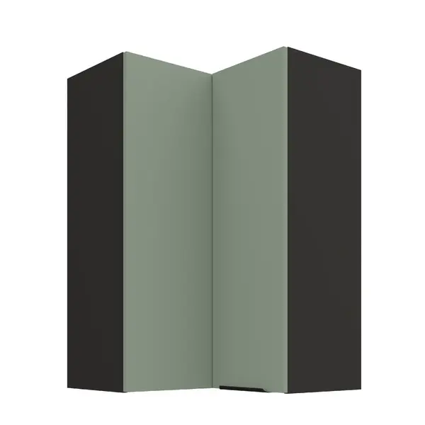 Horní rohová skříňka Aria 60x60 GN-90 2F (90°) Barva korpusu: Černá, Barva dvířek: SA - Aquamarine AFM