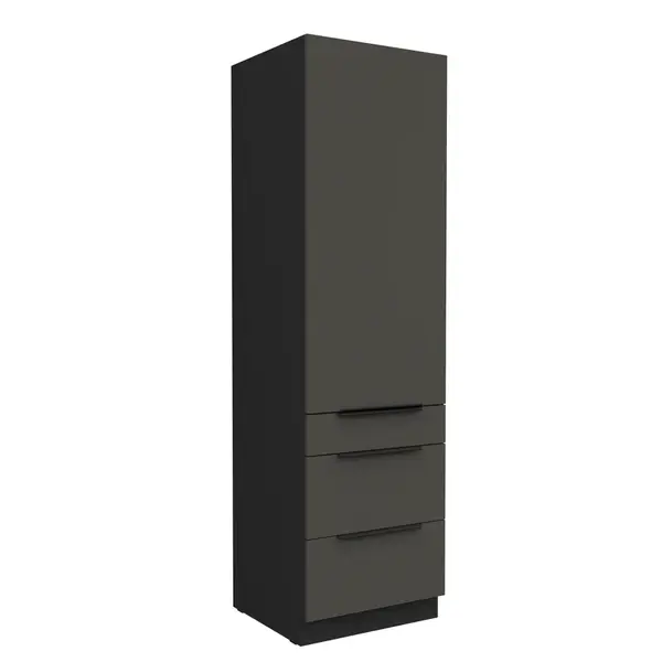 Vysoká potravinová skříňka Aria 60 DKS-210 3S 1F - Premium Box Barva korpusu: Černá, Barva dvířek: GR - Graphite AFM