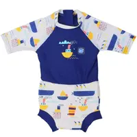 Plavky Happy Nappy UV oblečko 3/4 rukáv Tug Boats XL (12 – 24 mes.)