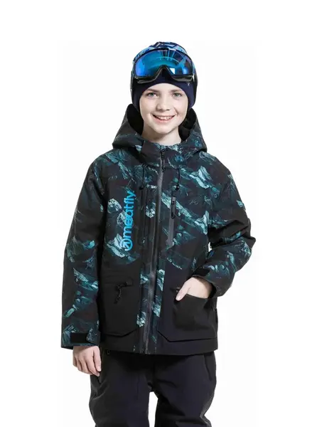 Meatfly dětská SNB & SKI bunda Bangito Green Mountains | Černá | Velikost 146