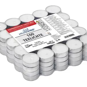 Sada čajových svíček bílé, 100 ks