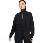 Nike NSW PHNX FLC QZ CROP Dámska mikina, čierna, veľkosť