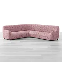 Bielastické potahy BRILLANTE bordó rohová sedačka (š. 350 - 530 cm)