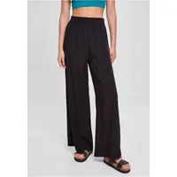 Women's wide viscose pants in black color