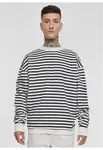 Men's Striped Crewneck Sweatshirt White - Sand/Black