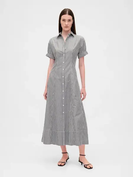 GAP Shirt poplin midi dress - Women's