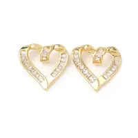 Brass Micro Pave Cubic Zirconia Linking Rings