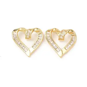 Brass Micro Pave Cubic Zirconia Linking Rings