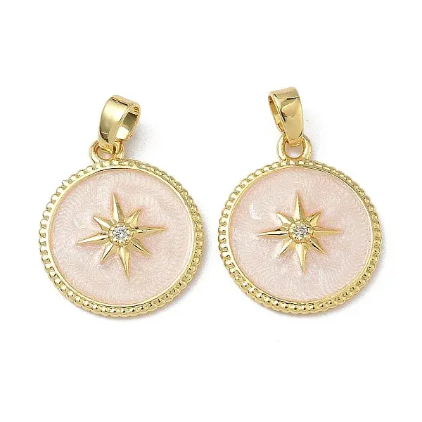 Brass Micro Pave Clear Cubic Zirconia Pendants