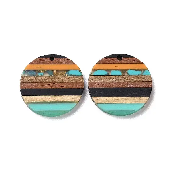 Transparent Resin & Walnut Wood Pendants