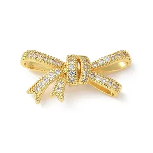 Brass Micro Pave Clear Cubic Zirconia Pendants