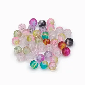 Two Tone Crackle Glass Beads