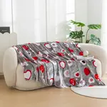 Vánoční mikroplyšová deka VÁNOČNÍ SRDCE šedé Rozměr: 150 x 200 cm